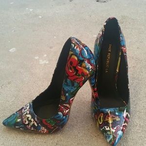 Graffiti Pointed Heels by Shoe Republic LA